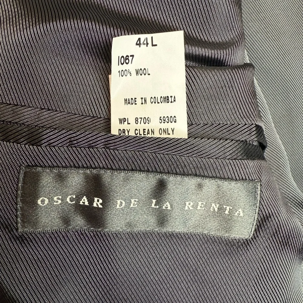 Oscar De La Renta Deep Navy Sport Coat Jacket Blazer 100% Wool 2 Button Size 44L